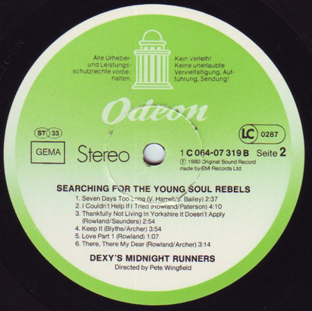 Dexys Midnight Runners : Searching For The Young Soul Rebels (LP, Album, Gre)