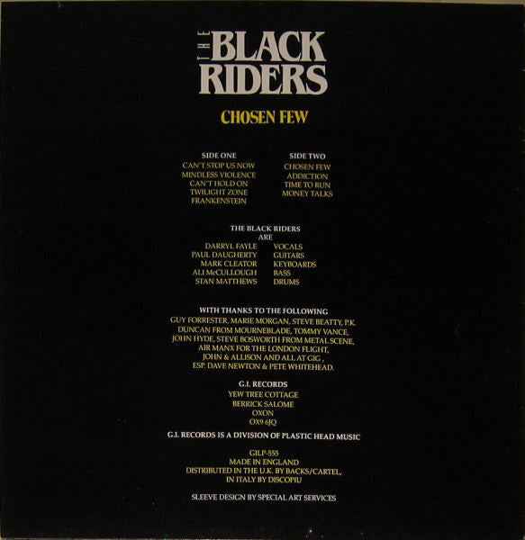 The Black Riders  - Chosen Few (LP) (Near Mint (NM or M-))