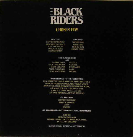 The Black Riders  - Chosen Few (LP) (Near Mint (NM or M-))