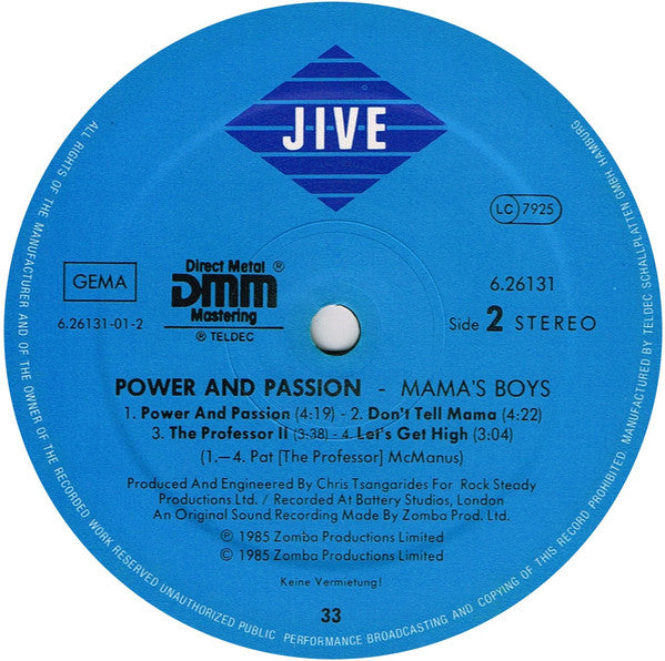 Mama's Boys : Power And Passion (LP, Album)