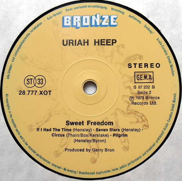 Uriah Heep : Sweet Freedom (LP, Album, RE)