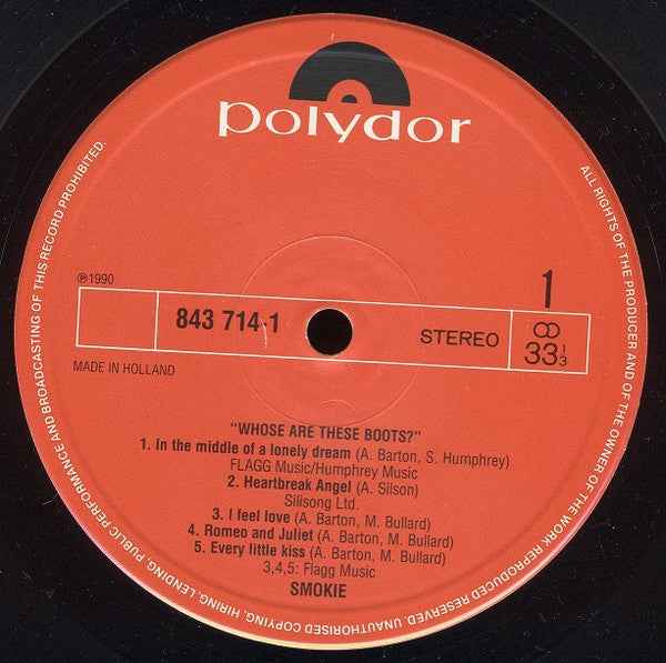 Smokie Whose Are These Boots (LP) (Near Mint (NM Or M ))