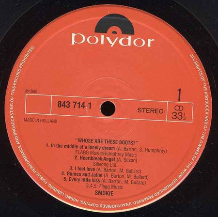 Smokie Whose Are These Boots (LP) (Near Mint (NM Or M ))