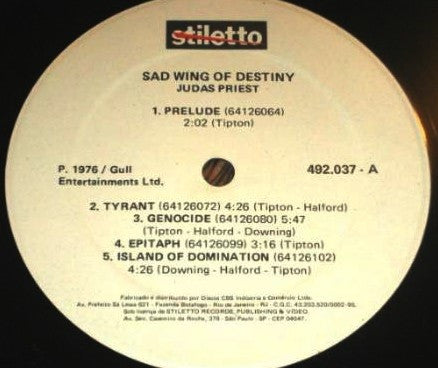 Judas Priest : Sad Wings Of Destiny (LP, Album, RE)