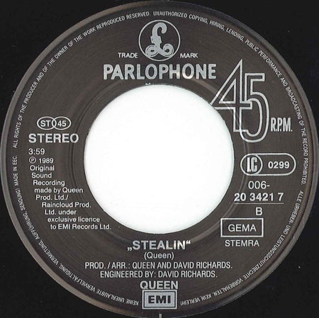 Queen : Breakthru (7", Single)