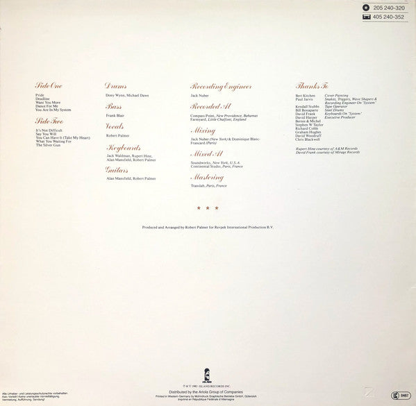 Robert Palmer Pride Matrix Runout detail view