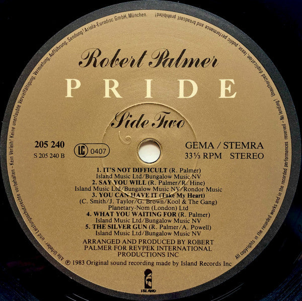 Island Records,Island Records Robert Palmer Pride packaging