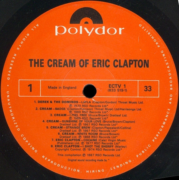 Eric Clapton : The Cream Of Eric Clapton (LP, Comp, Gat)