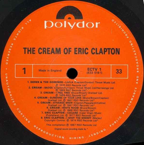 Eric Clapton The Cream Of Eric Clapton (LP) (Very Good Plus (VG+))