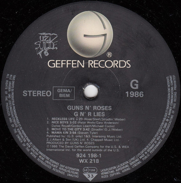 Guns N' Roses : G N' R Lies (LP, Album)