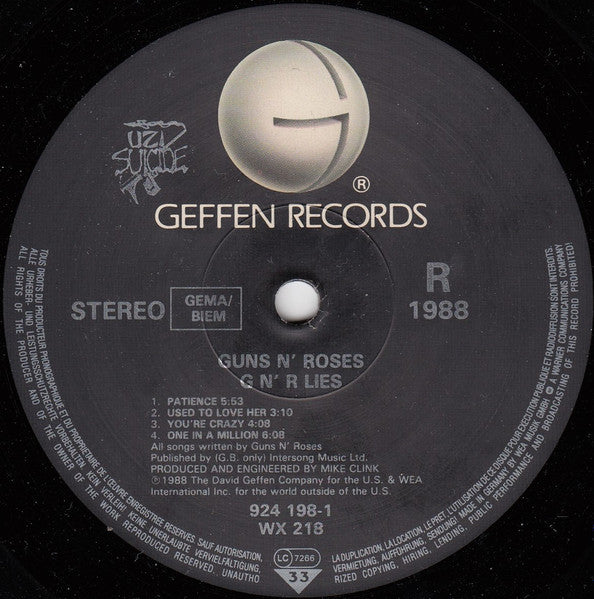 Guns N' Roses : G N' R Lies (LP, Album)