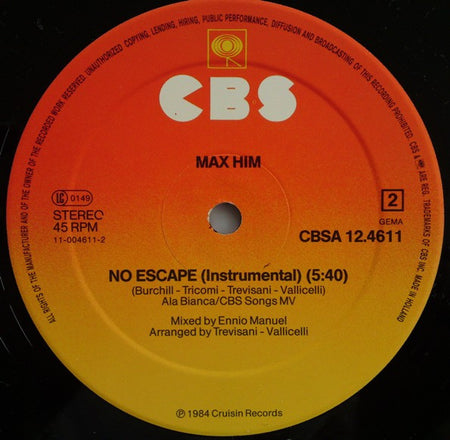 Max-Him : No Escape (12", Maxi)