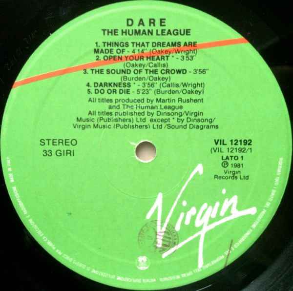 The Human League Dare! (LP) (Very Good Plus (VG+))