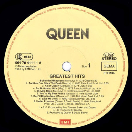 Queen : Greatest Hits (LP, Comp, RE)