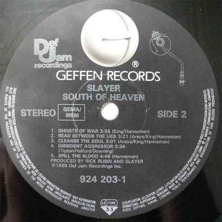 Slayer - South Of Heaven (LP) (Very Good Plus (VG+))