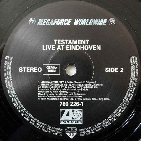 Testament  - Live At Eindhoven (12") (Near Mint (NM or M-))