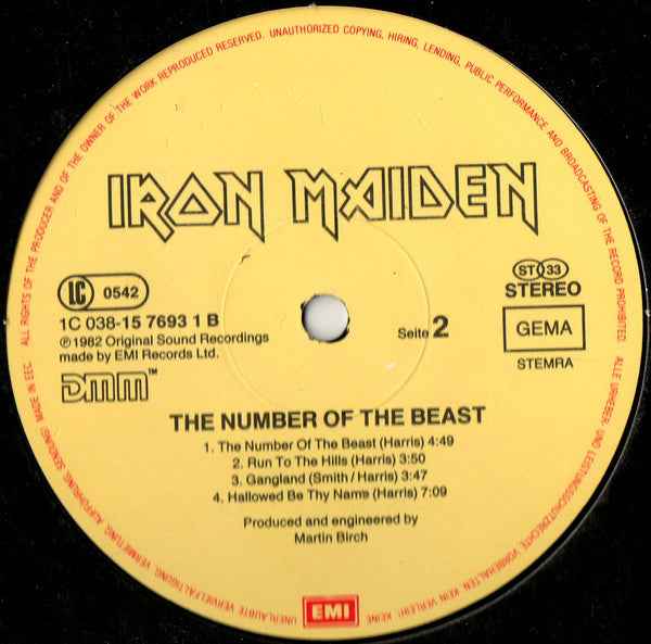Iron Maiden - The Number Of The Beast (LP) (Near Mint (NM or M-))
