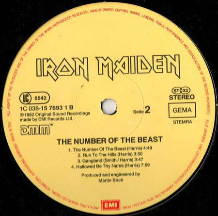 Iron Maiden - The Number Of The Beast (LP) (Near Mint (NM or M-))