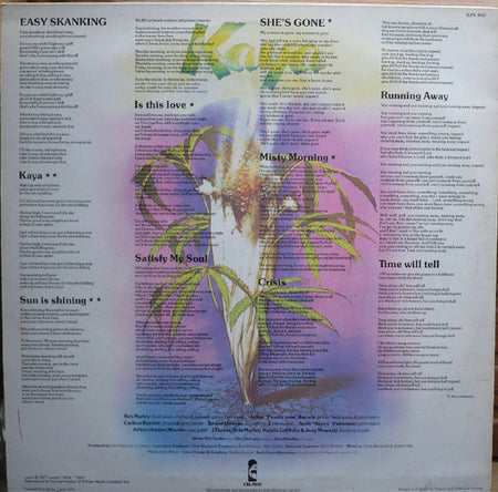 Bob Marley & The Wailers : Kaya (LP, Album, WEA)
