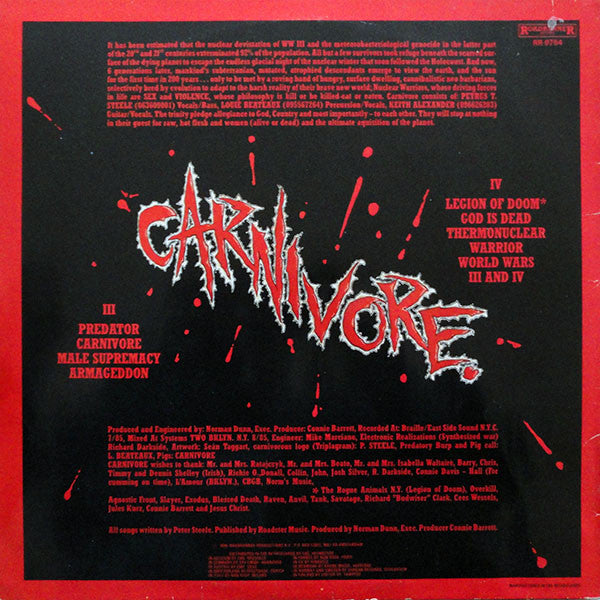 Carnivore : Carnivore (LP, Album)