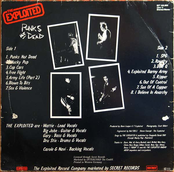 The Exploited : Punks Not Dead (LP, Album)