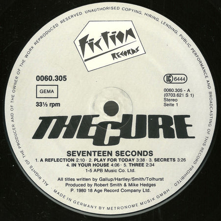 The Cure : Seventeen Seconds (LP, Album)