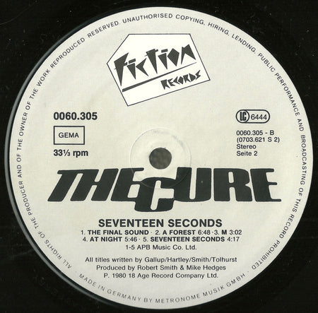 The Cure : Seventeen Seconds (LP, Album)