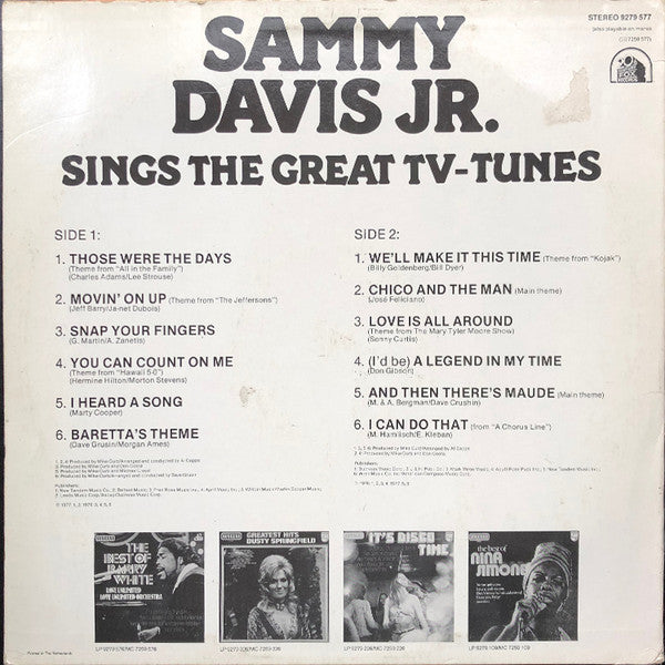 Sammy Davis Jr. : Sings The Great TV-Tunes (LP, Album)