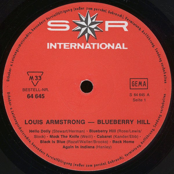 Louis Armstrong : Blueberry Hill (LP, Comp, Mono)