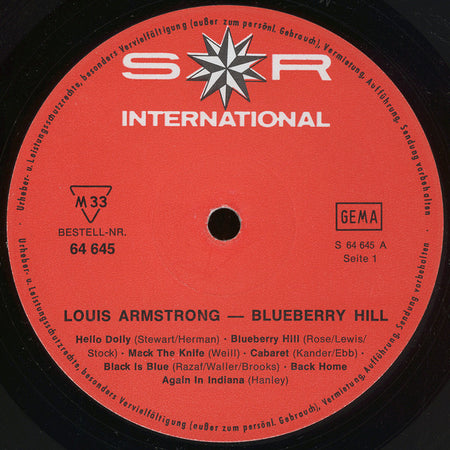 Louis Armstrong : Blueberry Hill (LP, Comp, Mono)