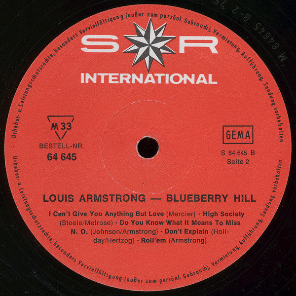 Louis Armstrong : Blueberry Hill (LP, Comp, Mono)