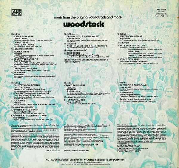 Various Woodstock Music From The Original Soundtrack And More (3xLP)