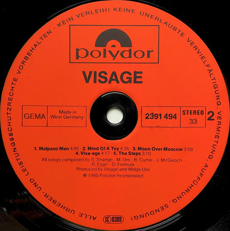 Visage : Visage (LP, Album)