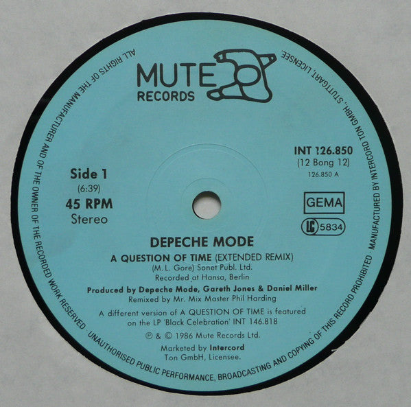Depeche Mode : A Question Of Time (Extended Remix) (12", Maxi)