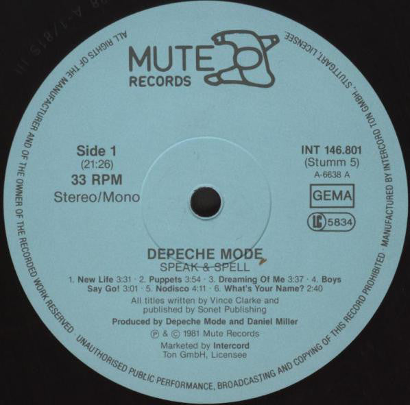 Depeche Mode : Speak & Spell (LP, Album)