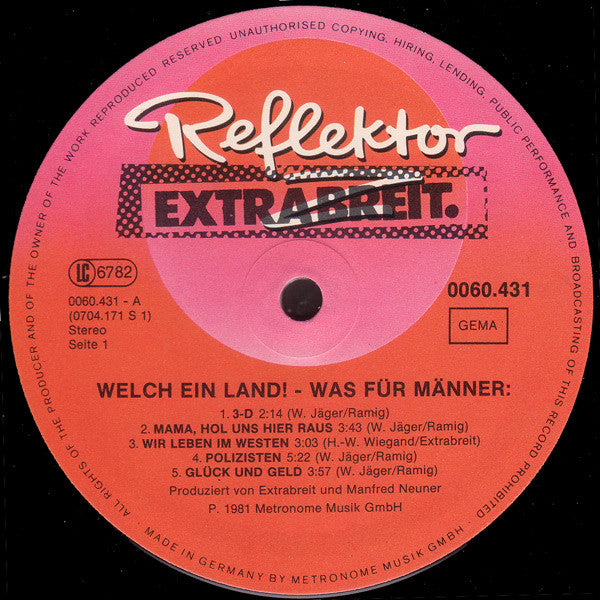 Extrabreit : Welch Ein Land ! - Was Für Männer: (LP, Album)