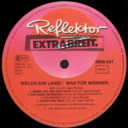 Extrabreit : Welch Ein Land ! - Was Für Männer: (LP, Album)