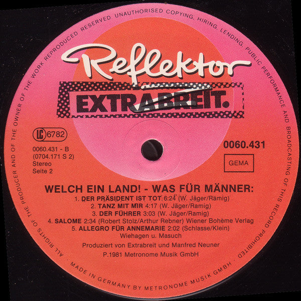 Extrabreit : Welch Ein Land ! - Was Für Männer: (LP, Album)