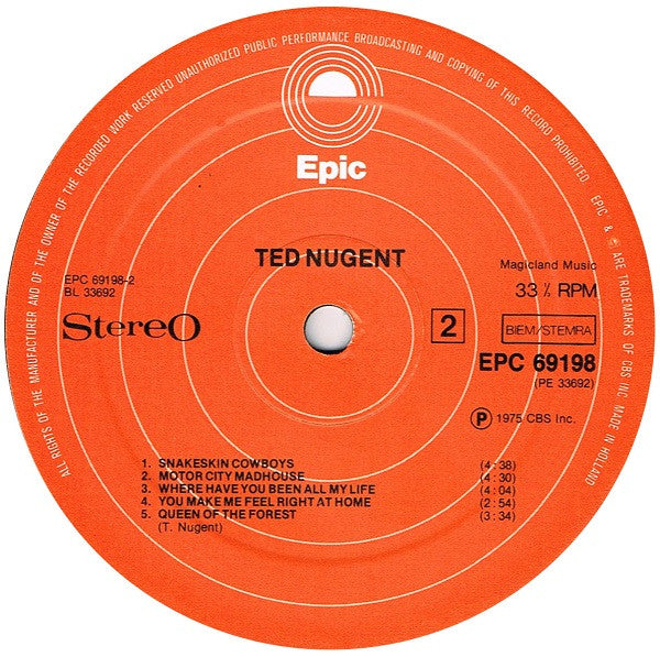 Ted Nugent : Ted Nugent (LP, Album, RE)