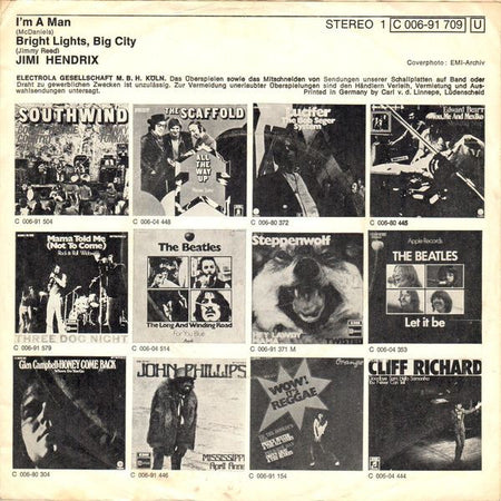 Jimi Hendrix : I'm A Man (7", Single)