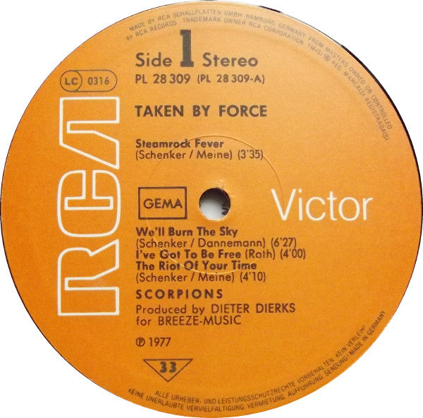 Scorpions : Taken By Force (LP, Album)