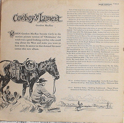 Gordon Macrae : Cowboy's Lament (LP)