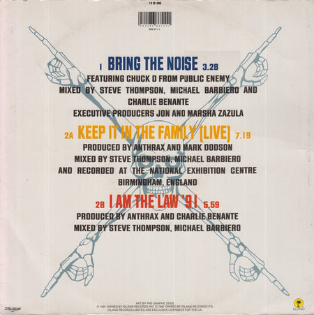 Anthrax featuring Chuck D : Bring The Noise (12", Single)