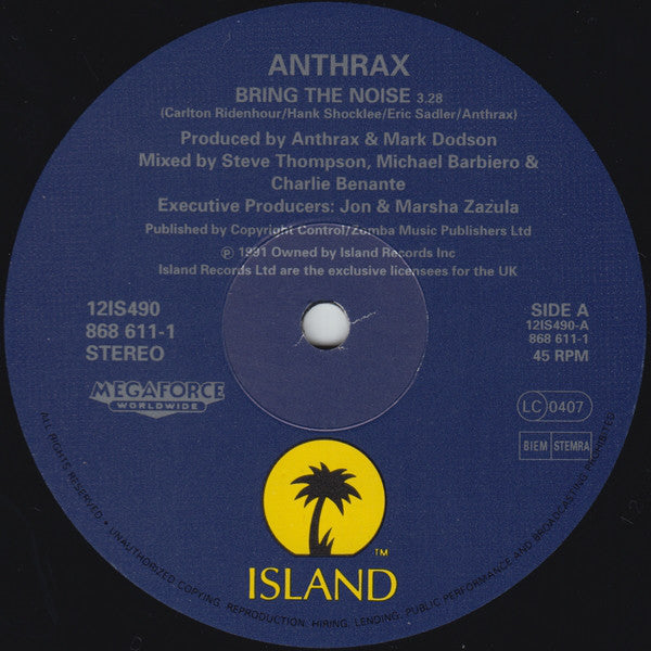 Anthrax featuring Chuck D : Bring The Noise (12", Single)