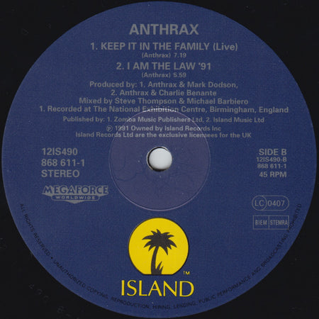 Anthrax featuring Chuck D : Bring The Noise (12", Single)