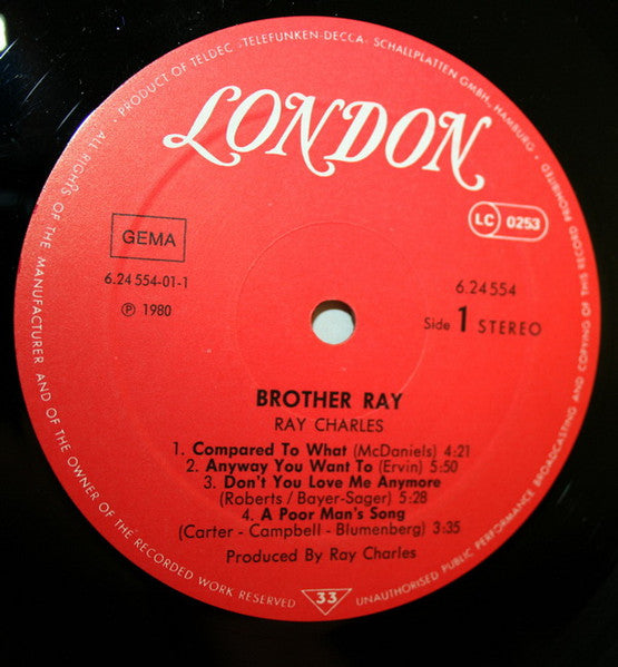 Ray Charles : Brother Ray (LP, Album)