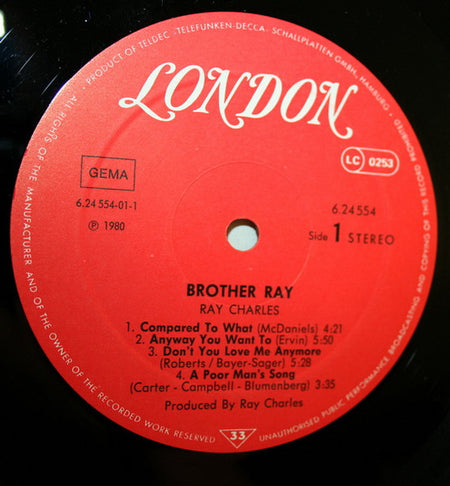 Ray Charles : Brother Ray (LP, Album)