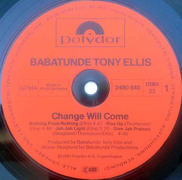 Tony Ellis - Change Will Come (LP) (Near Mint (NM or M-))