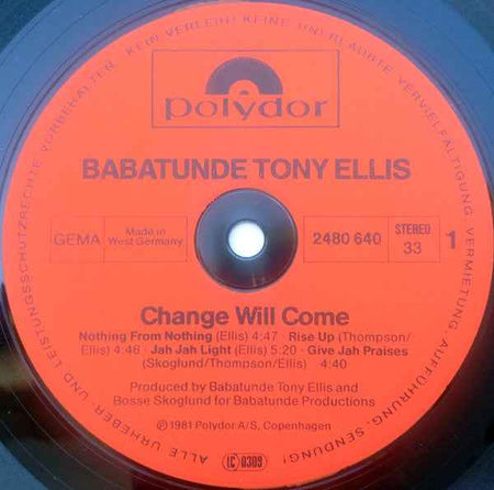 Tony Ellis - Change Will Come (LP) (Near Mint (NM or M-))