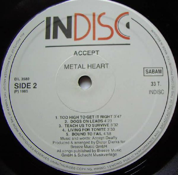 Accept : Metal Heart (LP, Album)